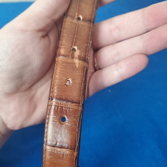 VTG Brighton Onyx Belt 38 Brown Leather Buckle Western 19407 - Picture 5 of 8